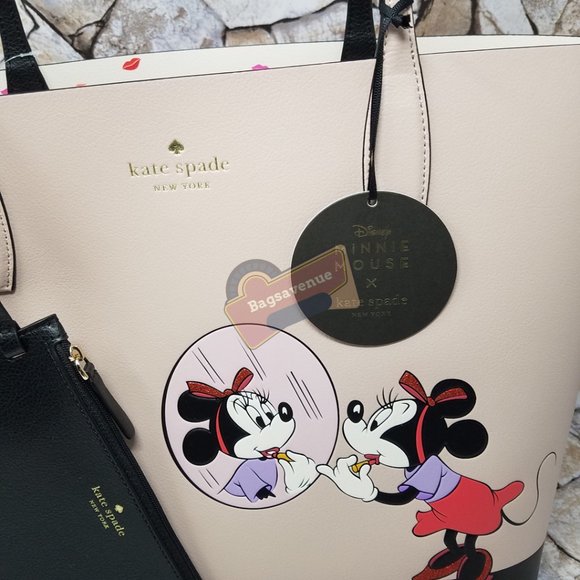 #bagsavenue FAST SHIPPING Minnie Mouse Black Reversible Pink Tote Kate Spade - Picture 12 of 16